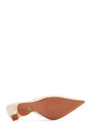 Women's Cream Open Back Thin Heeled Shoes | Derimod