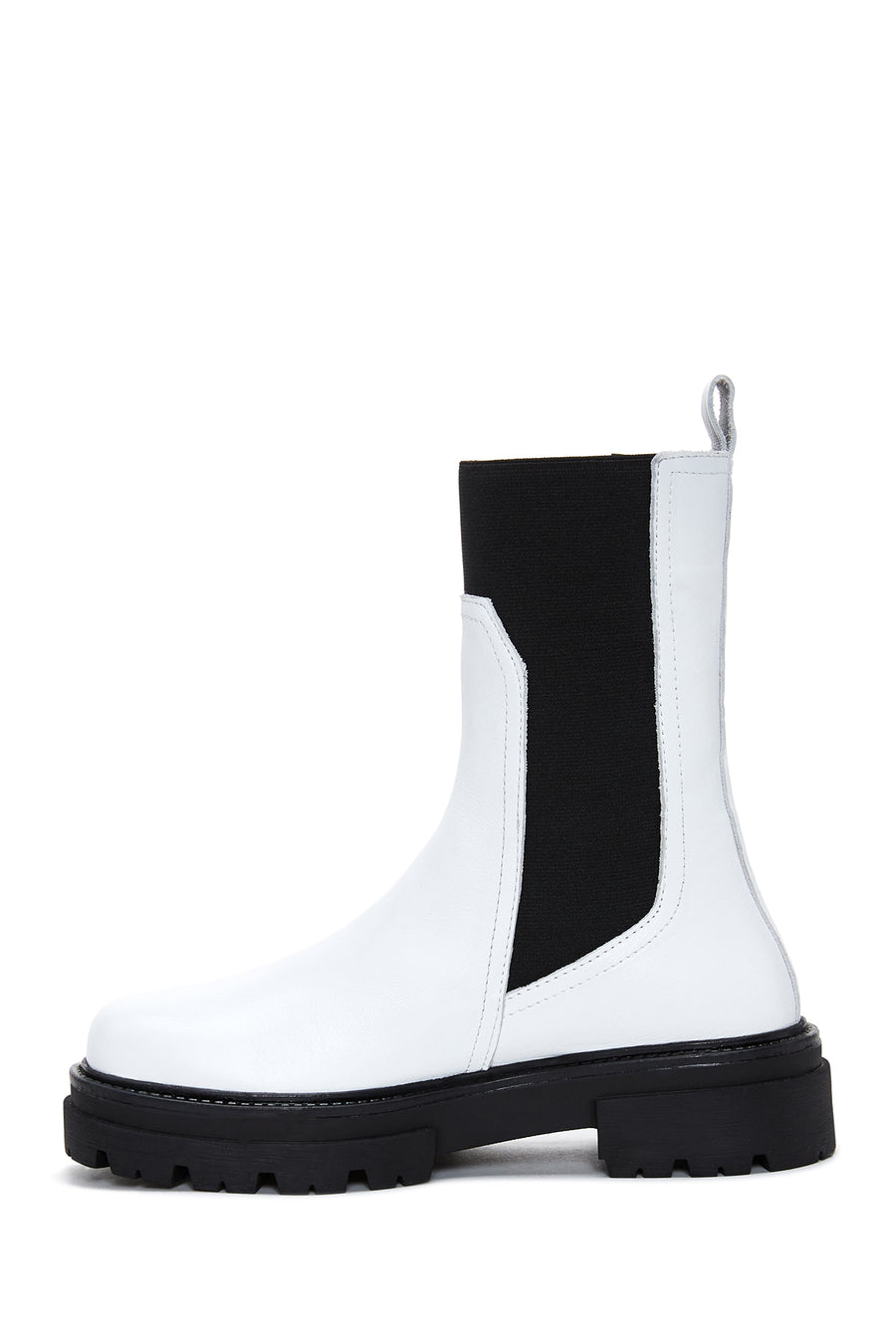 Women's White Leather Chelsea Boots