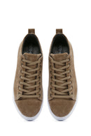 Erkek Vizon Bağcıklı Süet Deri Sneaker | Derimod