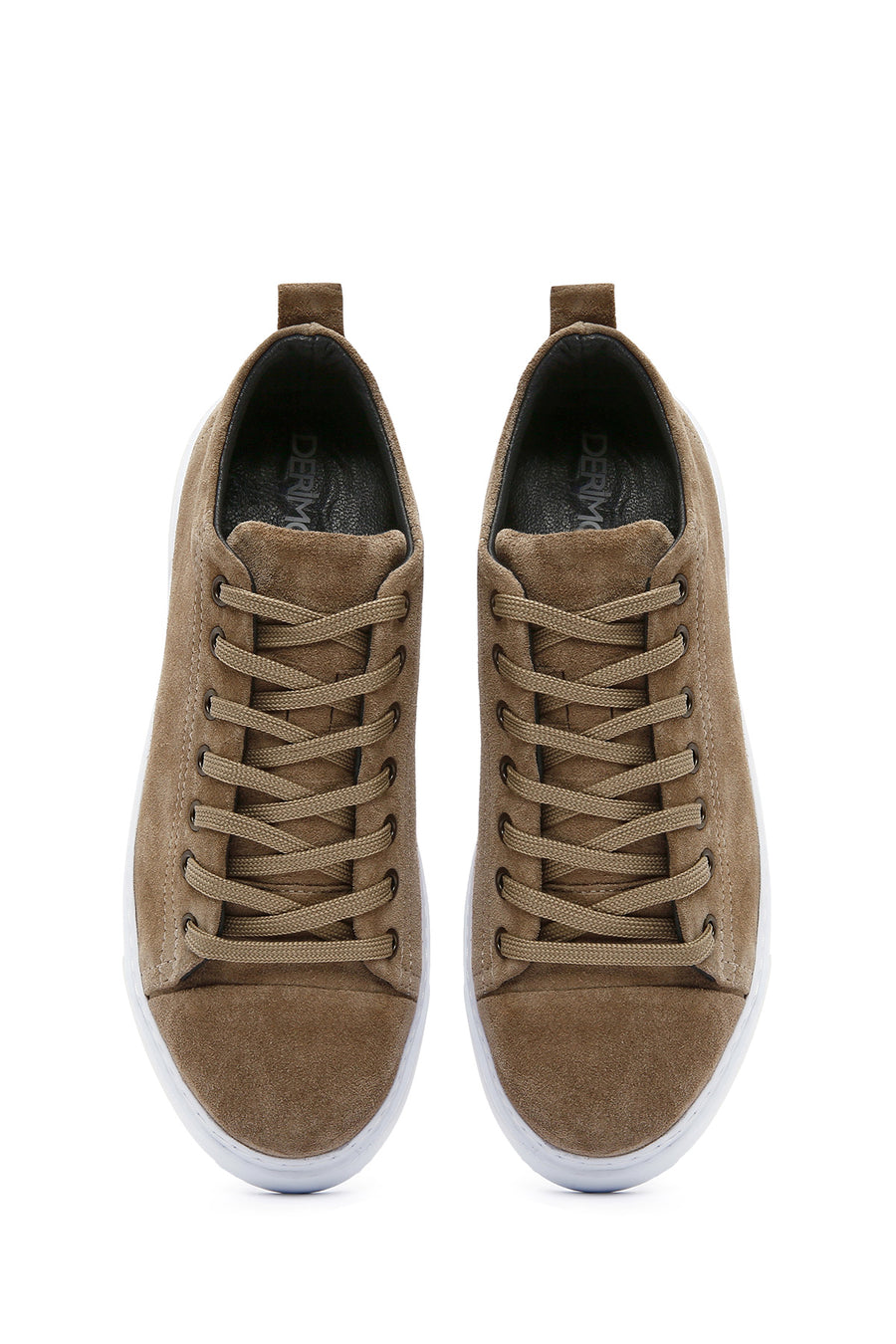 Erkek Vizon Bağcıklı Süet Deri Sneaker