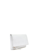 Women's White Long Chain Strap Braided Clutch Bag | Derimod