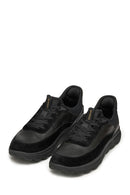 Geox Men Black U Spherica Plus A - Nappa+Suede Lace-Up Thick-Soled Suede Sneaker | Derimod