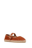 Women's Orange Strappy Suede Espadrilles | Derimod