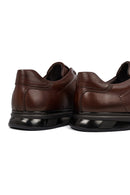 Erkek Kahverengi Bağcıklı Deri Casual Sneaker | Derimod