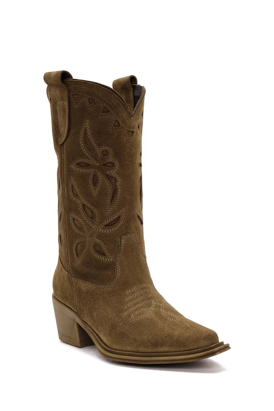 Women's Brown Suede Leather Cowboy Boots