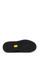 Erkek Siyah Bağcıklı Kalın Tabanlı Deri Sneaker | Derimod