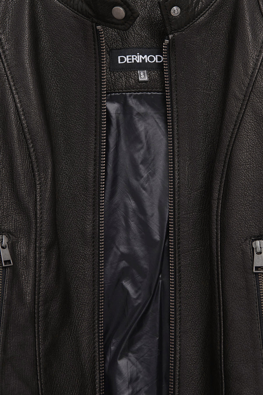 Prima Woman Black Short Leather Jacket