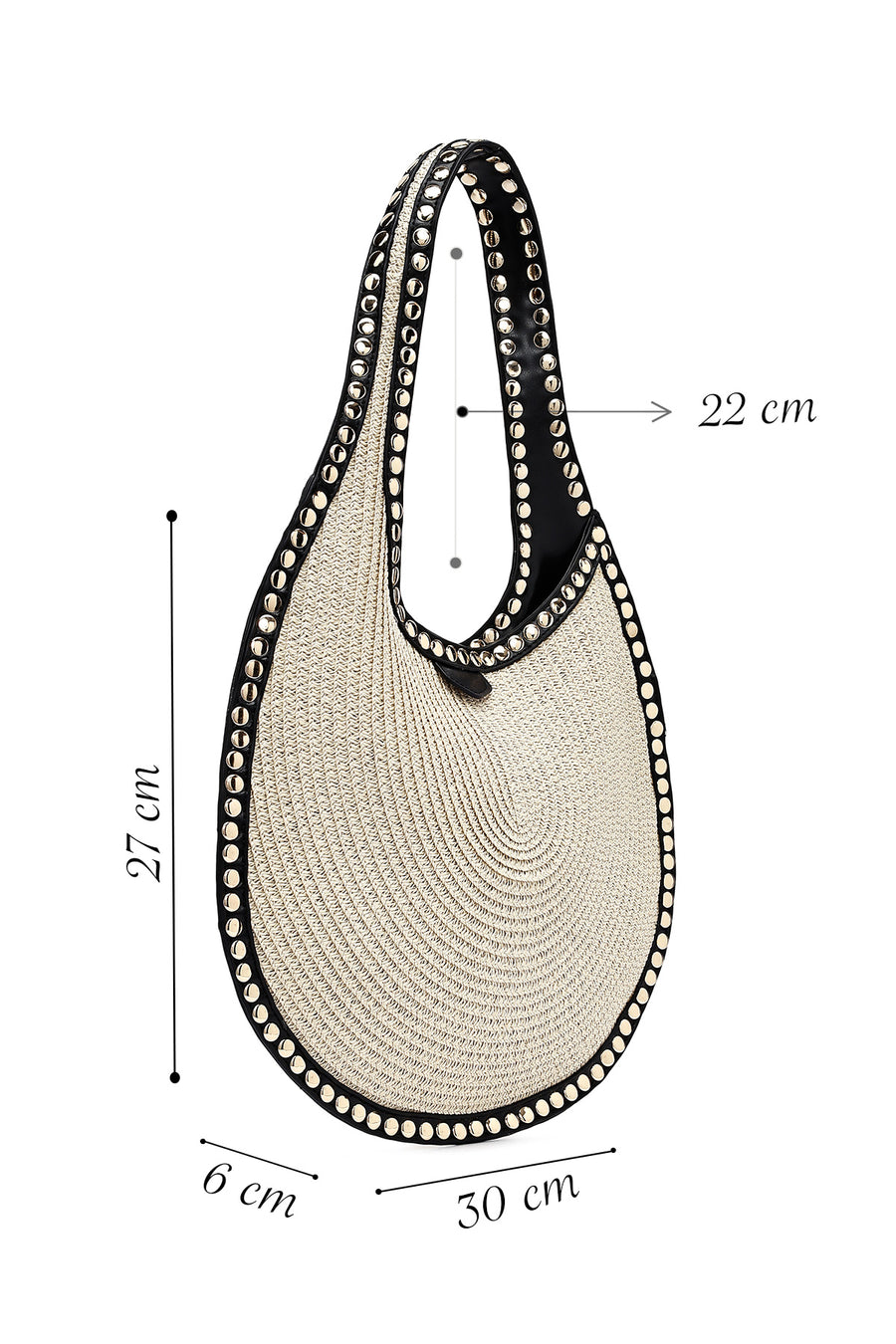 Women's Beige Straw Shoulder Bag