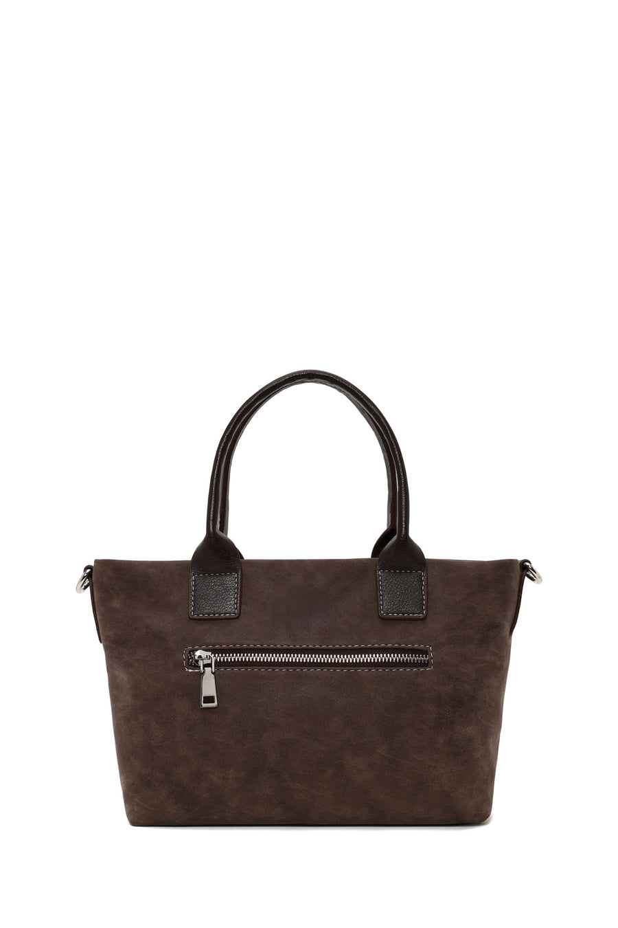 Woman Brown Long-Strap Nubuck Shoulder Bag