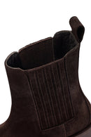 Woman Brown Suede Chelsea Boots | Derimod
