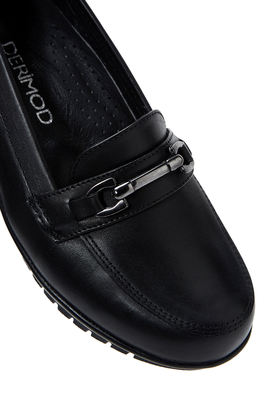 Women's Black Leather Wedge Heel Comfort Shoes