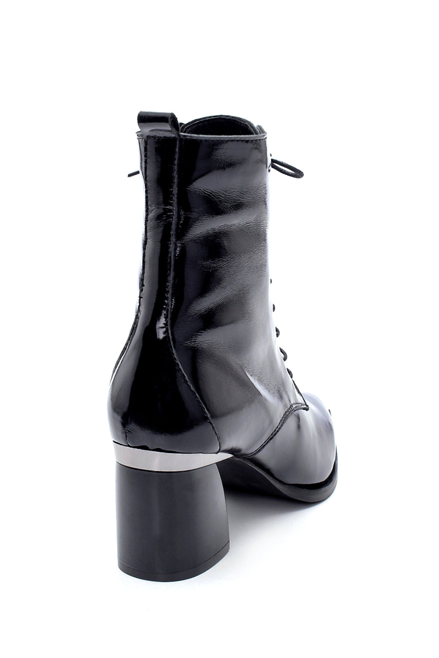 Women's Leather Patent Leather Heeled Boots