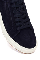 Erkek Lacivert Bağcıklı Süet Deri Sneaker | Derimod