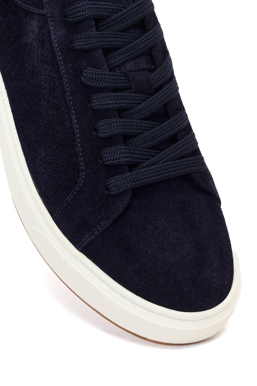 Erkek Lacivert Bağcıklı Süet Deri Sneaker