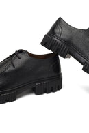 Men's Black Lace-Up Thick-Soled Leather Casual Shoe | Derimod