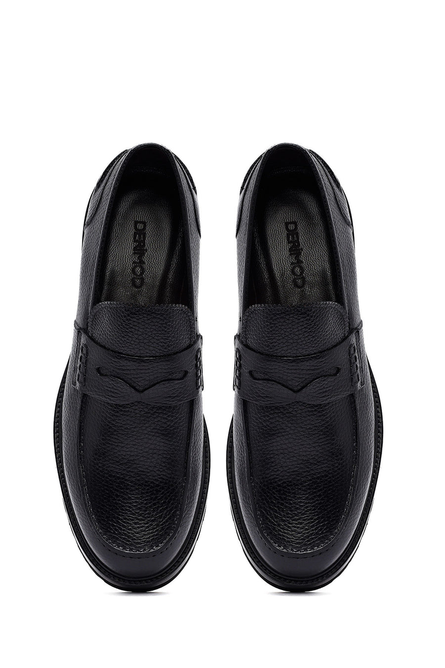 Male Black Leather Casual Loafers