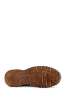 Women's Beige Lace-Up Zipper Detail Wedge Heel Leather Sneakers | Derimod