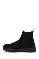 Male Black Thick-Soled Nubuck Leather Chelsea Boots | Derimod
