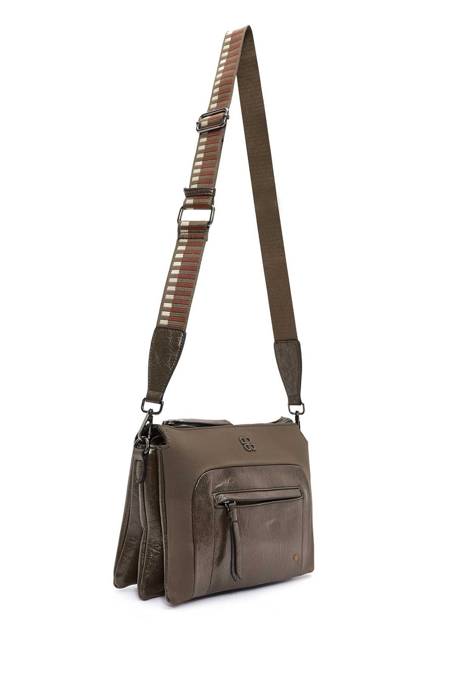 Women's Khaki Long Strap Crossbody Bag