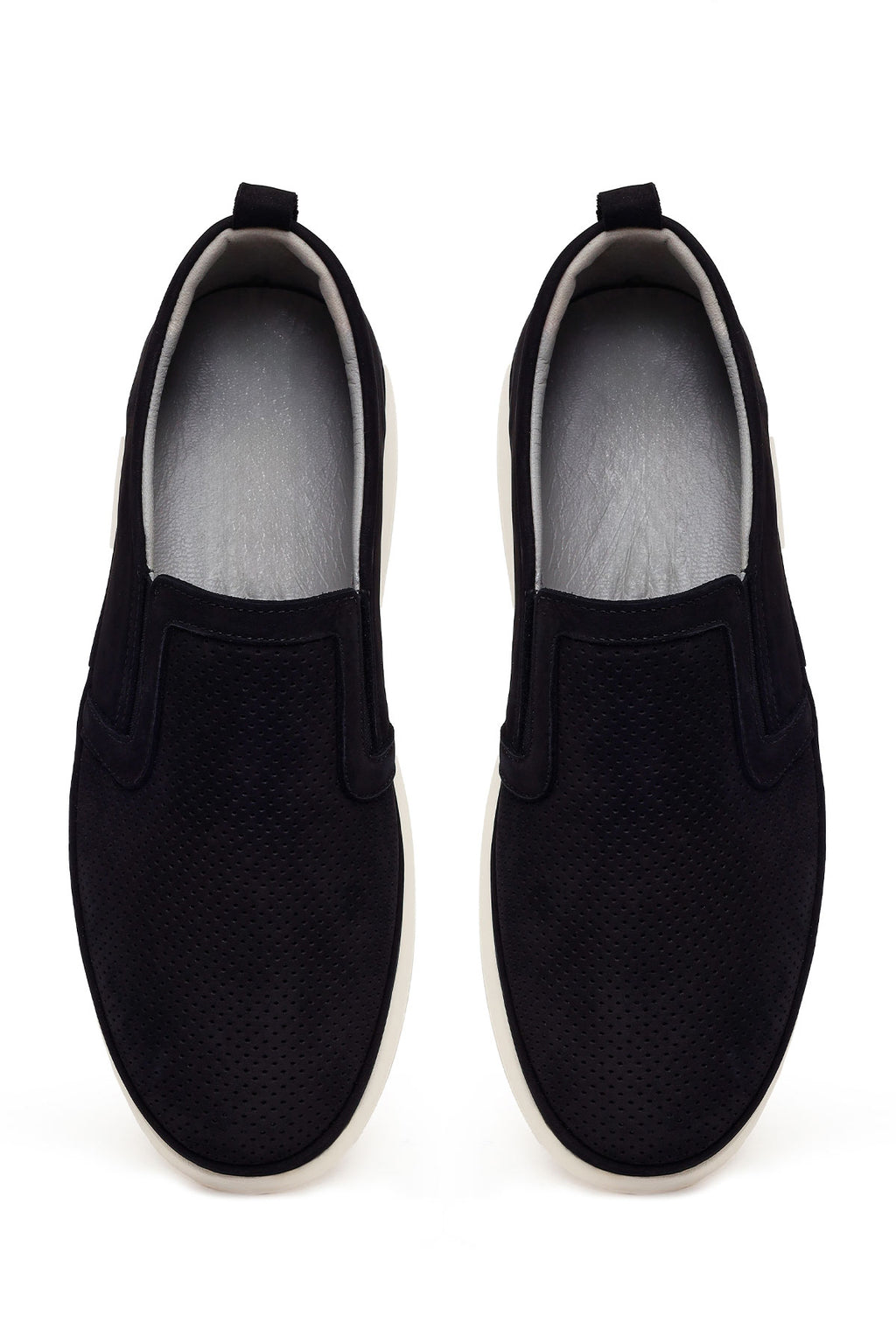 Erkek Siyah Kalın Tabanlı Nubuk Deri Konfor Loafer