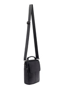 Male Black Long Strap Leather Handbag | Derimod