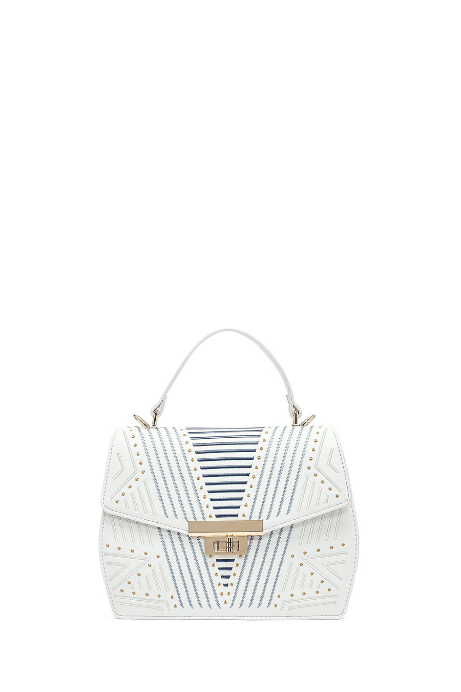 Women's Cream Printed Long Shoulder Bag