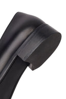 Woman Black Buckled Leather Masculine Loafer | Derimod