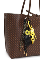 Woman Brown Accessory-Detail Printed Shoulder Bag | Derimod