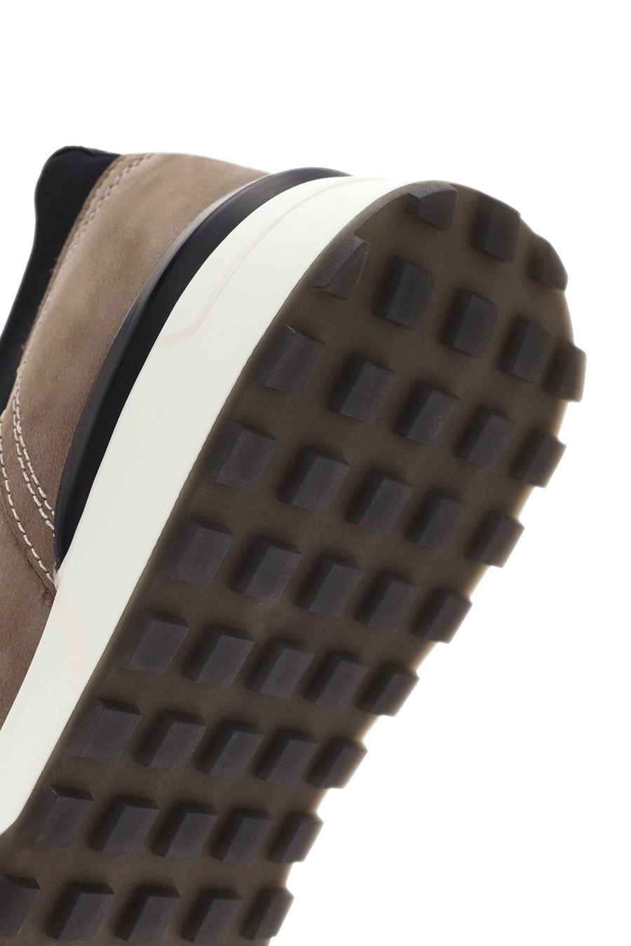 Men's Beige Thick Sole Lace Up Leather Casual Sneaker