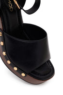 Woman Black Ankle-Buckle Wedge Sandal | Derimod