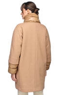 Geox Women's Brown W Diamante Long Coat | Derimod