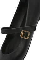 Women's Black Banded Leather Ballerinas | Derimod