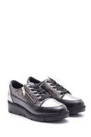 Women's Zipper Detailed Leather Sports Shoes | Derimod