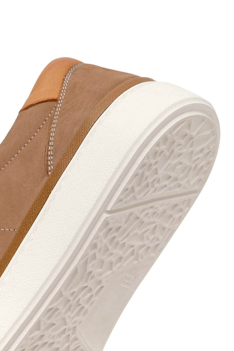 Erkek Bej Bağcıklı Nubuk Deri Sneaker