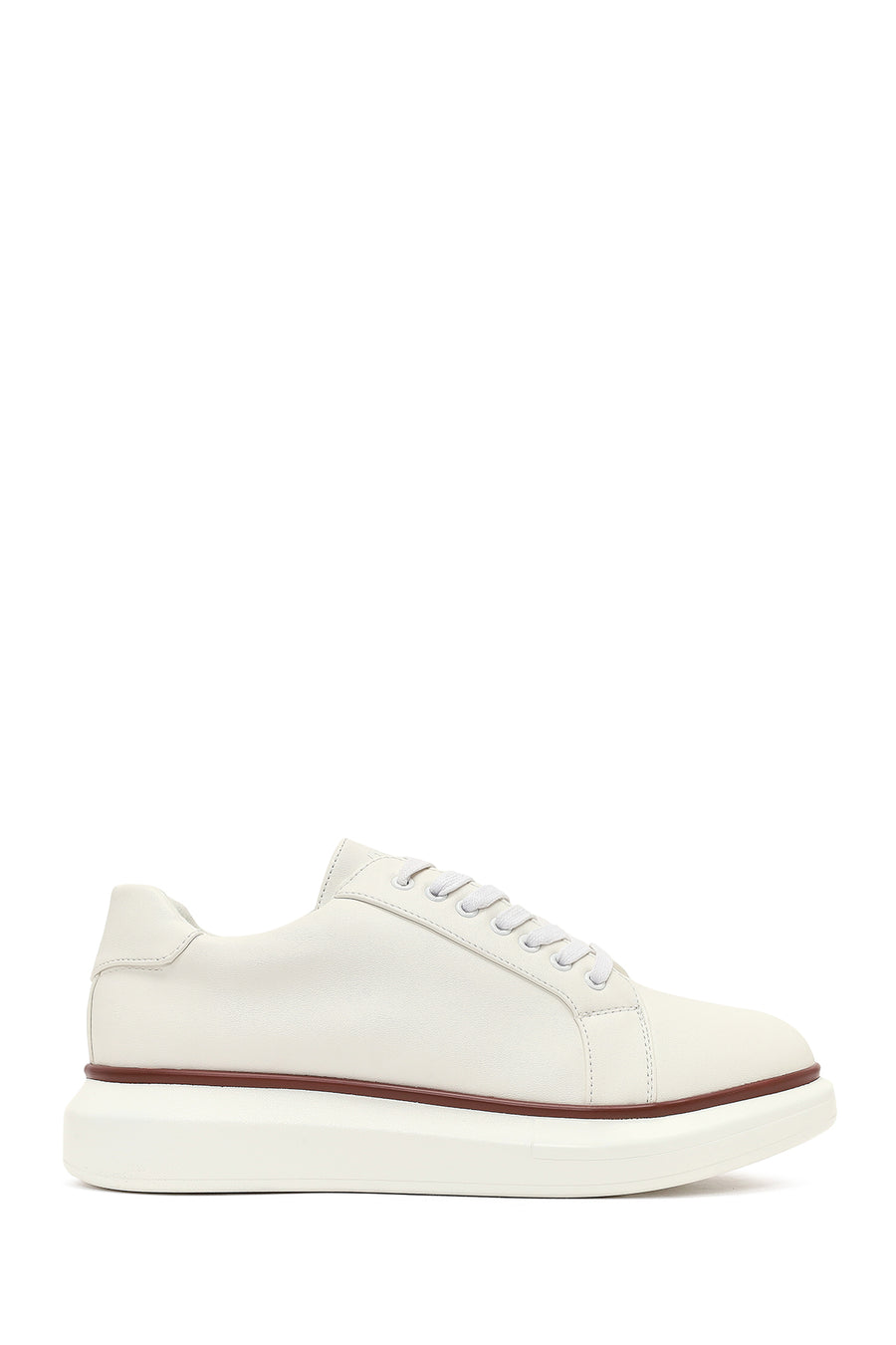 Men's White Lace-Up Thick-Soled Sneaker 25WFD6947PV | Derimod