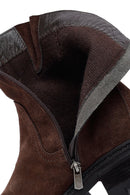 Woman Brown Thick-Soled Suede Boots | Derimod