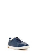 Erkek Lacivert Deri Sneaker | Derimod
