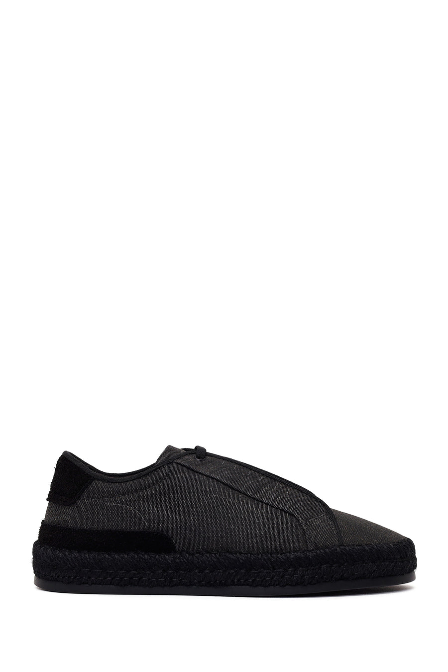 Male Black Lace-Up Thick-Soled Suede Espadrilles 26SFD77016F | Derimod