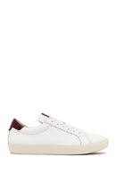 Women's White Lace-Up Leather Sneaker | Derimod