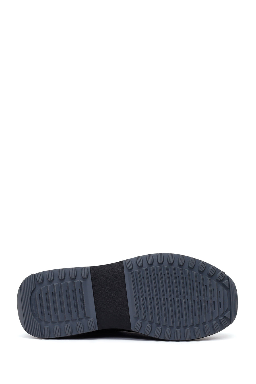 Erkek Siyah Bağcıklı Kalın Tabanlı Deri Casual Sneaker
