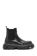 Men's Black Thick Soled Leather Chelsea Boots | Derimod