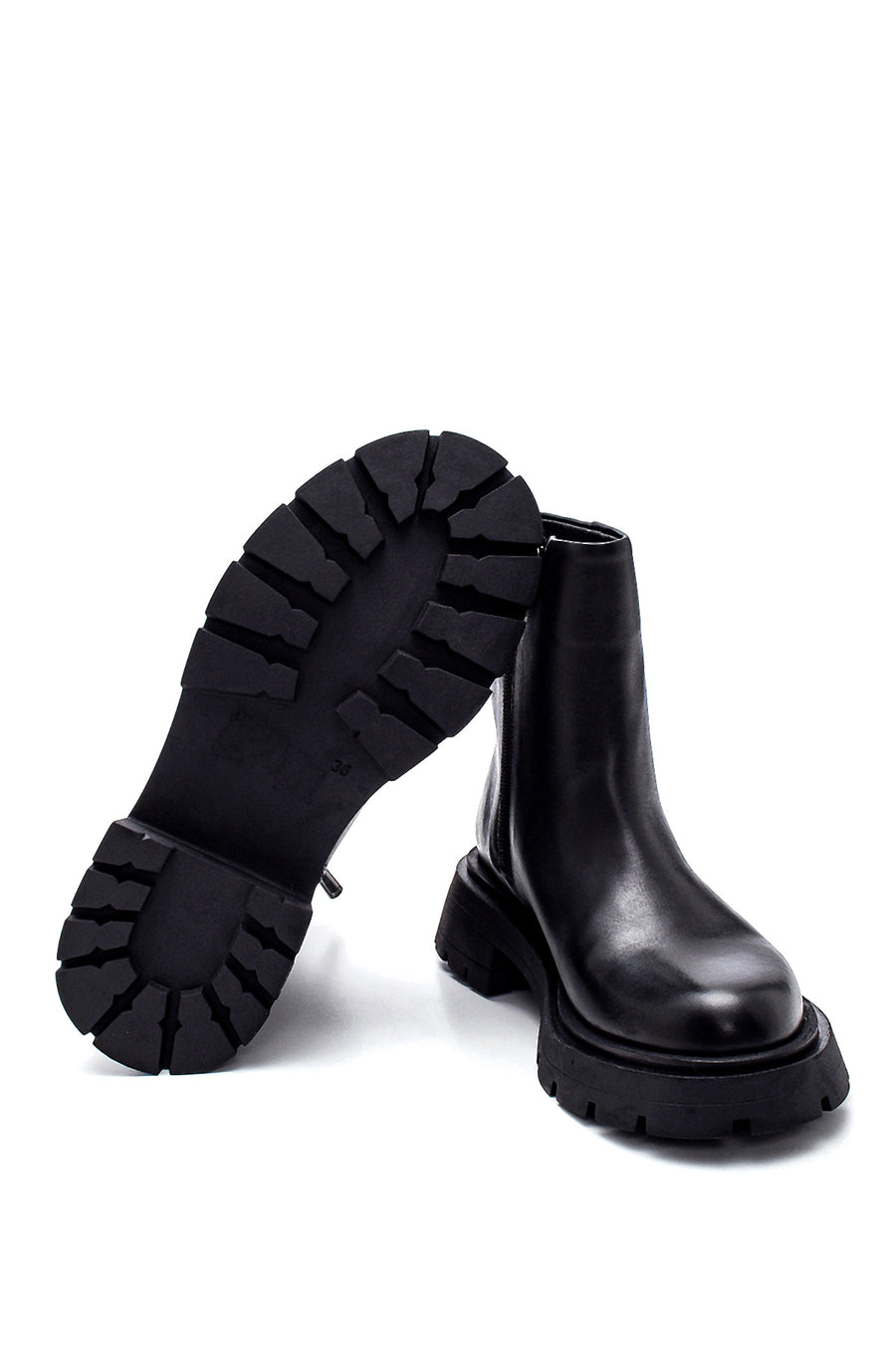 Women's Leather Matte Zipper Boots