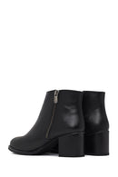 Woman Black Zip Closure Chunky-Heeled Boots | Derimod