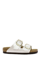 Birkenstock Kadın Beyaz Arizona Big Buckle Bf Graceful Çift Bantlı Metalik Terlik | Derimod