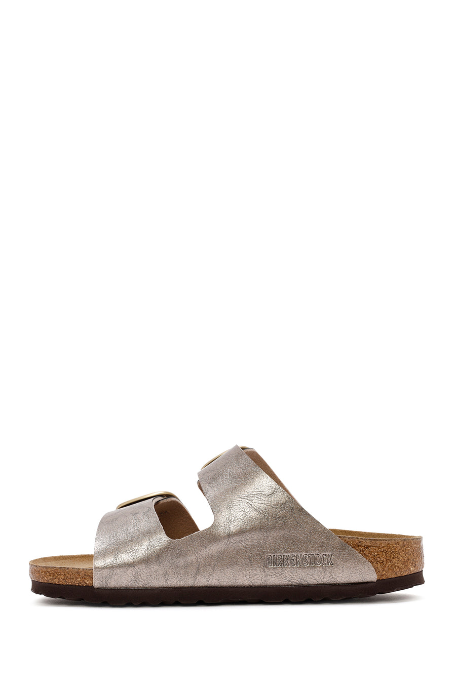 Birkenstock Women's Mink Arizona Bf Double Buckle Metallic Slippers