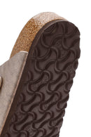 Birkenstock Women's Mink Arizona Bf Double Buckle Metallic Slippers | Derimod