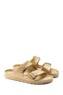 Birkenstock Kadın Altın Arizona Eva Glamour Çift Bantlı Metalik Terlik | Derimod