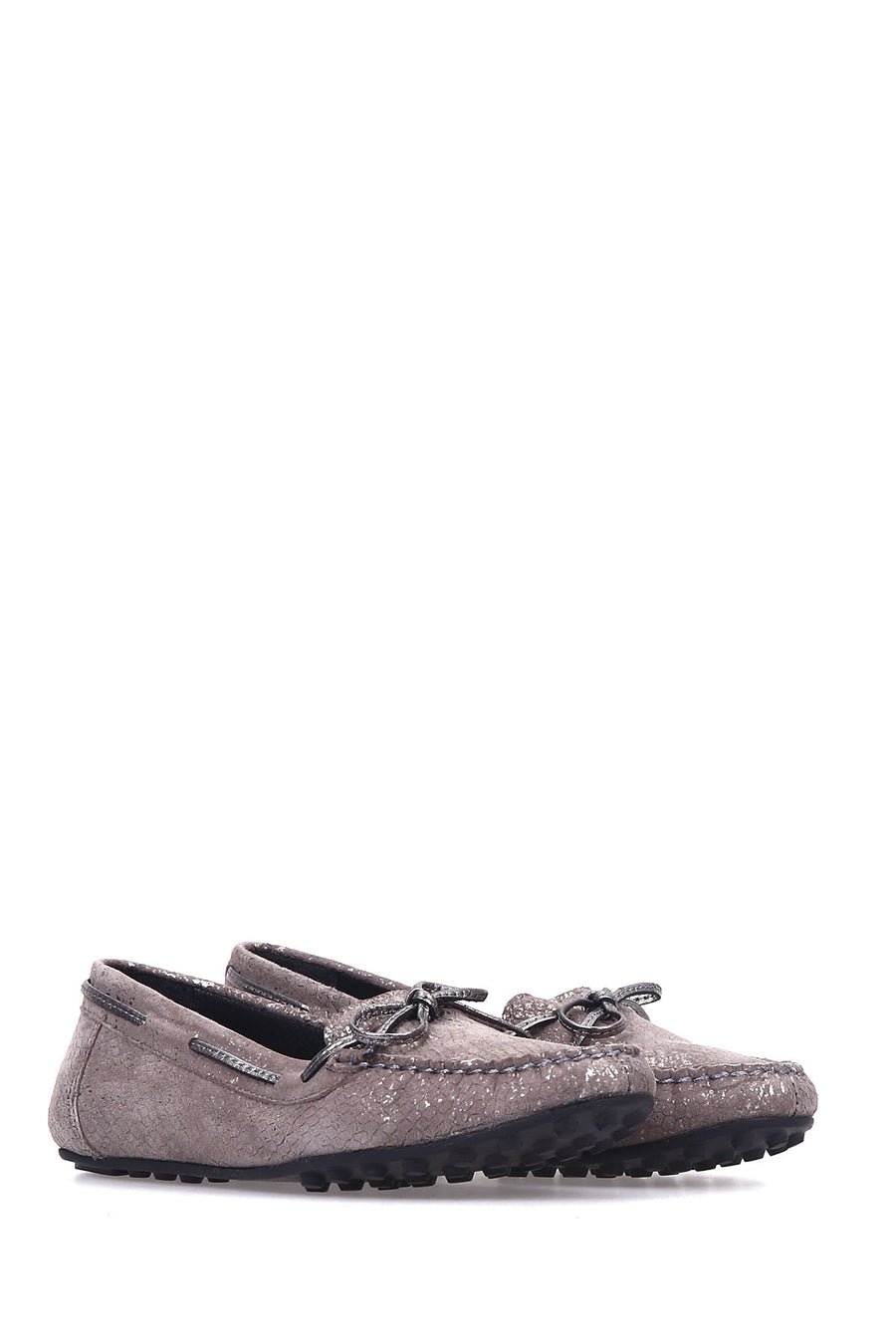 Gray Women's Leather Loafer
