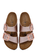 Birkenstock Kadın Bakır Deri Arizona BB Metallic Tokalı Terlik | Derimod