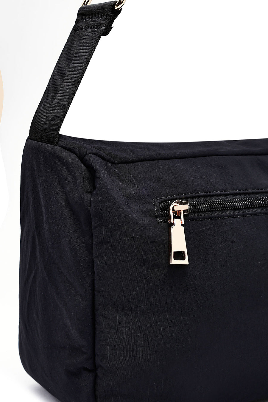 Women's Black Fabric Crossbody Bag